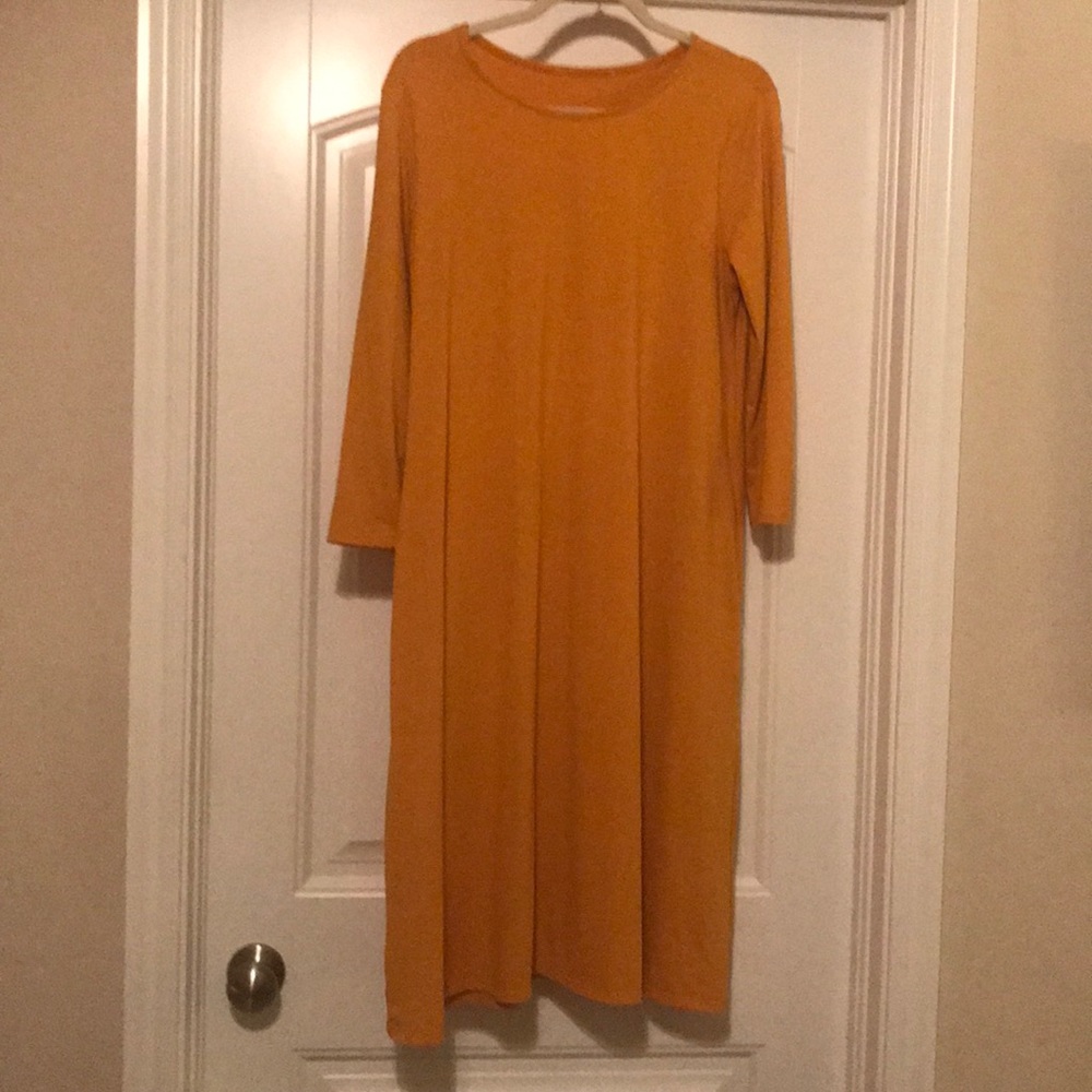 Mustard Swing Dress from Klassy Girl Boutique